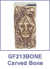 SM-GF213BONE Chief and Eagle Carved Bone Money Clip. Copyright Milne Jewelry