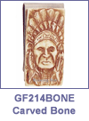 SM-GF214BONE Chief Carved Bone Money Clip. Copyright Milne Jewelry