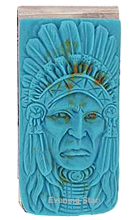 SM-GF214GT Chief Etched Turquoise Money Clip. Copyright Milne Jewelry
