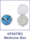 SM-GF607MC Mosaic Inlay Round Medicine Box. Copyright Milne Jewelry