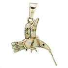 SM-PD528-WOP/MC13 Hummingbird Reversible Channel Inlay Pendant. Copyright Milne Jewelry