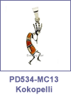 SM-PD534-BOP/MC13 Kokopelli Reversible Channel Inlay Pendant. Copyright Milne Jewelry