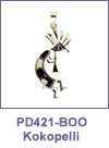 SM-PD421-BOO Kokopelli Channel Inlay Pendant. Copyright Milne Jewelry