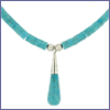 SM-NW204GT Graduated Turquoise Heshi with Raindrop Pendant. Copyright Milne Jewelry