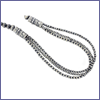 SM-NW330 28 inch 3 Strand Sterling Silver Bead Necklace with Hand Made Cones. Copyright Milne Jewelry