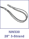 SM-NW330 28 inch 3 Strand Sterling Silver Bead Necklace with Hand Made Cones. Copyright Milne Jewelry