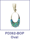 SM-PD362-BOP Oval Channel Inlay Pendant. Copyright Milne Jewelry