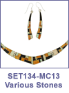SM-SET134-MC13 Spiny Shell Channel Inlay Necklace and Earring Set. Copyright Milne Jewelry