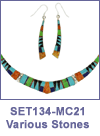 SM-SET134-MC21Traditional Design Channel Inlay Necklace and Earring Set. Copyright Milne Jewelry