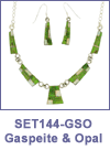 SM-SET144-GSO Gaspeite and Opal Inlay Necklace and Earring Set. Copyright Milne Jewelry