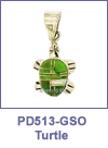 SM-PD513-GSO Turtle Channel Inlay Pendant. Copyright Milne Jewelry