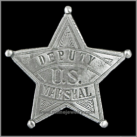 Deputy U.S. Marshall Old West Law Enforcement Badges. Copyright Milne Jewelry Company.