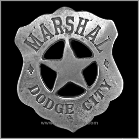 Marshall Dodge City Old West Law Enforcement Badges. Copyright Milne Jewelry Company.