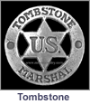 Tombstone US Marshal Old West Law Enforcement Badge. This replica badge is cast from a tin and zinc alloy, using a mold made from the original, authentic badge, and has a pin soldered on the back. Special care and attention has been given to retaining every minute detail of the original badge. Copyright Milne Jewelry Company.