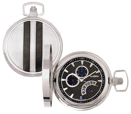 LGTPW-903 Hipster Carbon Fiber Chronograph Pocket Watch. Copyright Milne Jewelry.