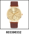 SP-603396332 Speidel Men's Leather Timepiece with Gold Dial. Copyright Speidel & Milne Jewelry.