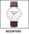 SP-603397000 Speidel Men's Ultra-Thin Brown Leather Strap Watch. Copyright Speidel & Milne Jewelry.
