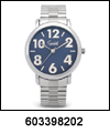 SP-603398202 Men's Large Numeral Expansion Band Blue Dial Watch. Copyright Speidel & Milne Jewelry.