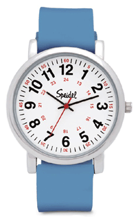 SP-60340002 SP-60340001 Speidel Medical Blue Silicone Band Timepiece for the Lady. Copyright Speidel & Milne Jewelry.