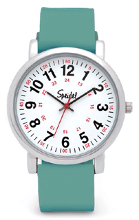 SP-60340004 Speidel Medical Green Silicone Band Timepiece for the Lady. Copyright Speidel & Milne Jewelry.