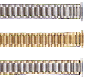 WBHQ Mens Two Tone Expansion Replacement Watchbands. Metal expansion; 16-22mm adjustable straight end; 6 3/4 inch length. Think Tank Inc.